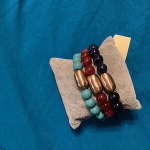 Set of 3 Stone Bracelets. New